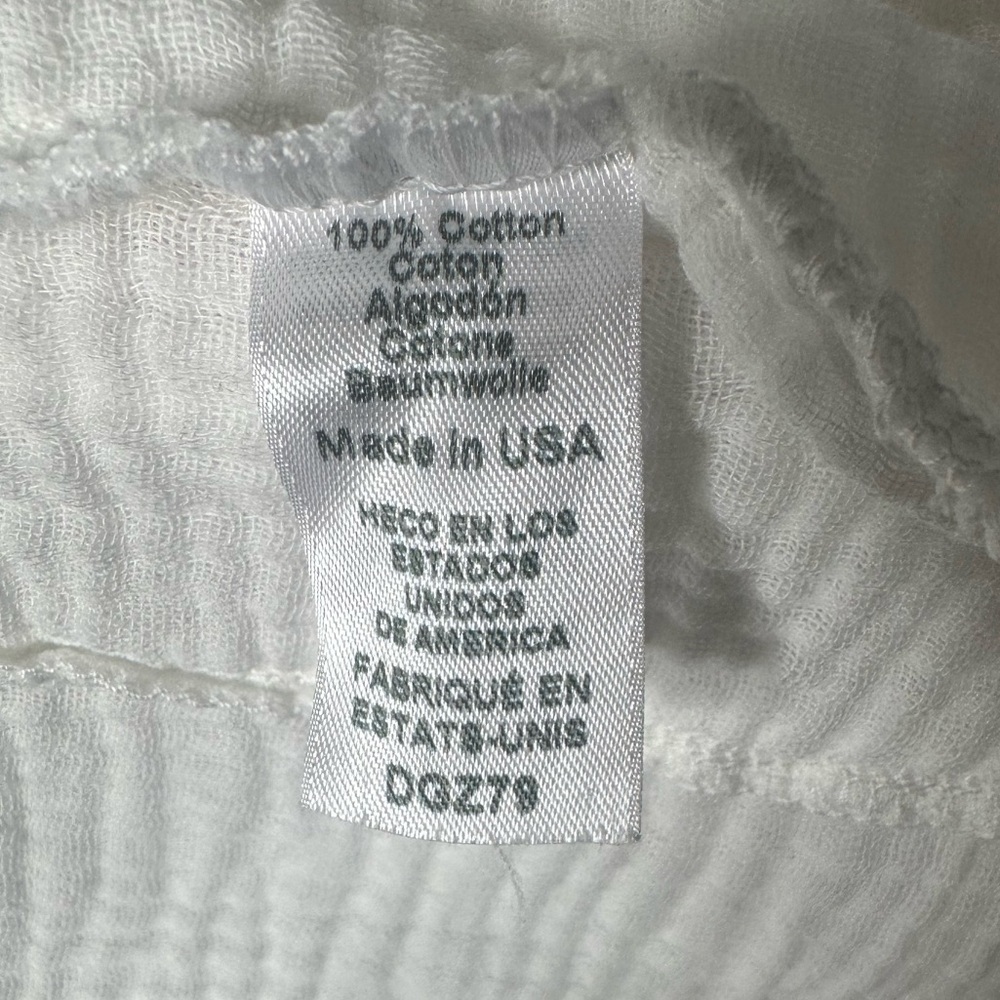 Michael Stars | White | 100% Cotton Gauze V-Neck Top | Size L - Picture 6 of 6